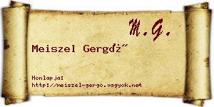 Meiszel Gergő névjegykártya